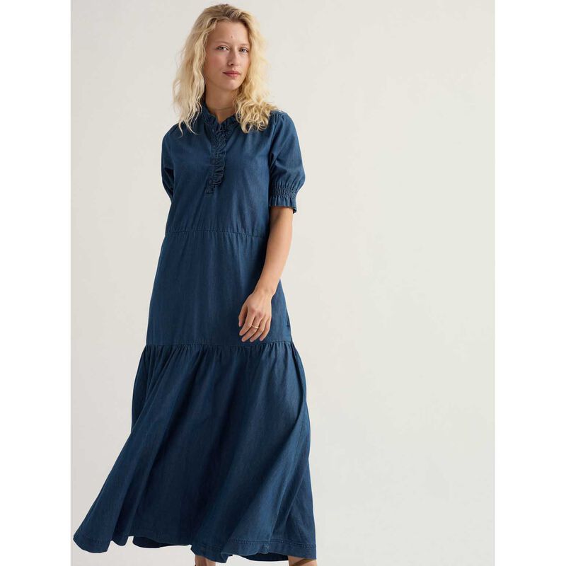 Seasalt Cornwall Feather Star Dress Mid Wash Indigo image number 3